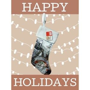 Star Wars The Mandalorian Grogu Christmas Stocking Baby Yoda Holiday Decor NEW